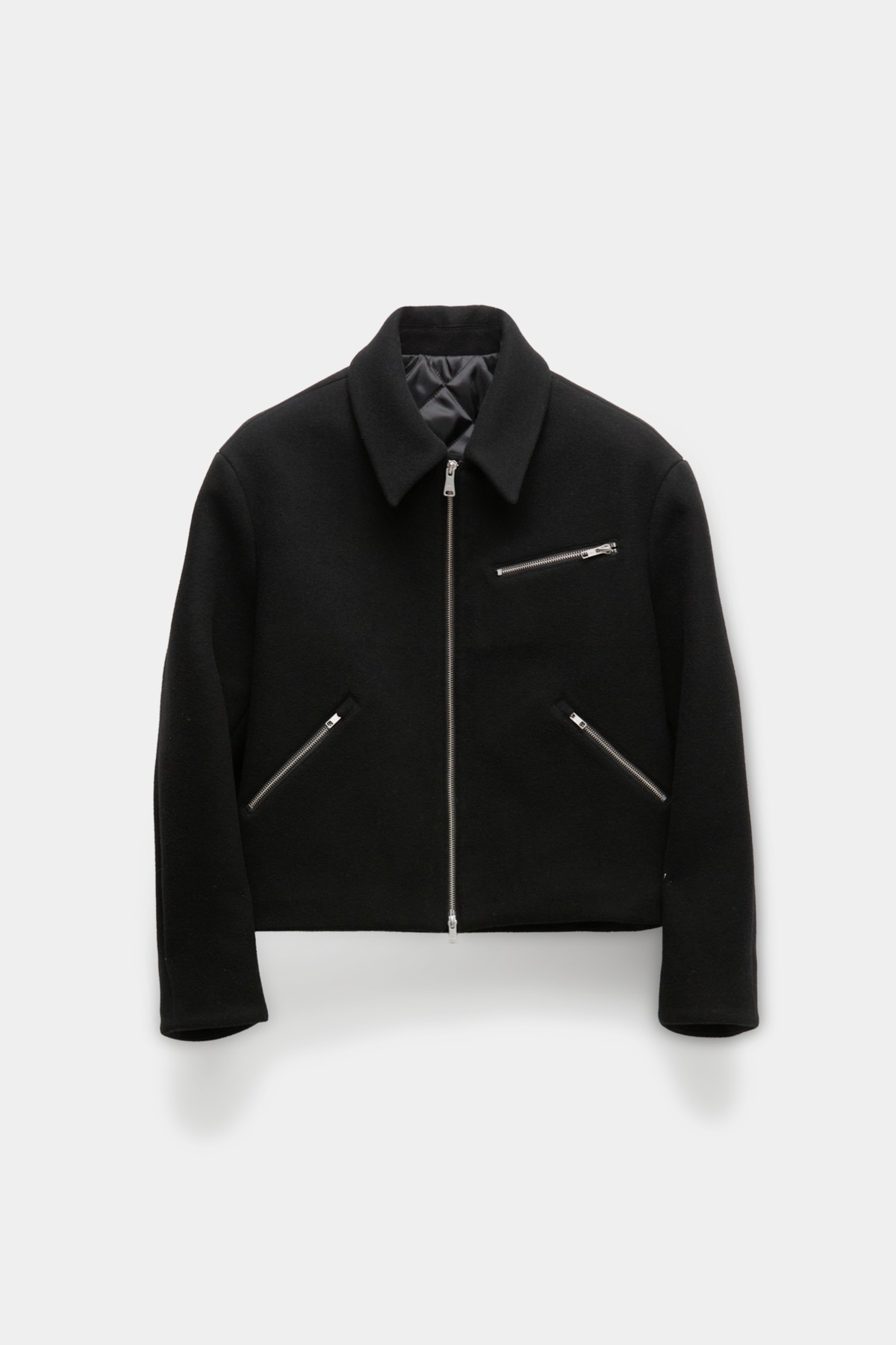 COOR] Double-Face Wool Minimal Multi-Zip Jacket (Black) 正規品