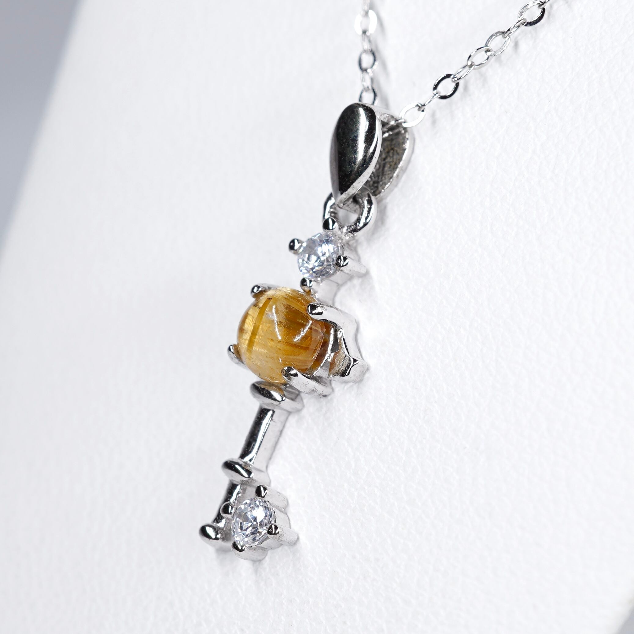 ペンダントトップのみ♦︎ルチルクォーツ♦︎WGカラー《0220》