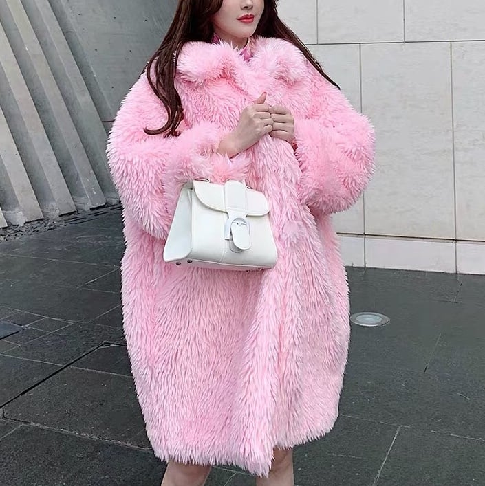 希少！Foxey フォクシー FOXファー ロングコート パステルピンク