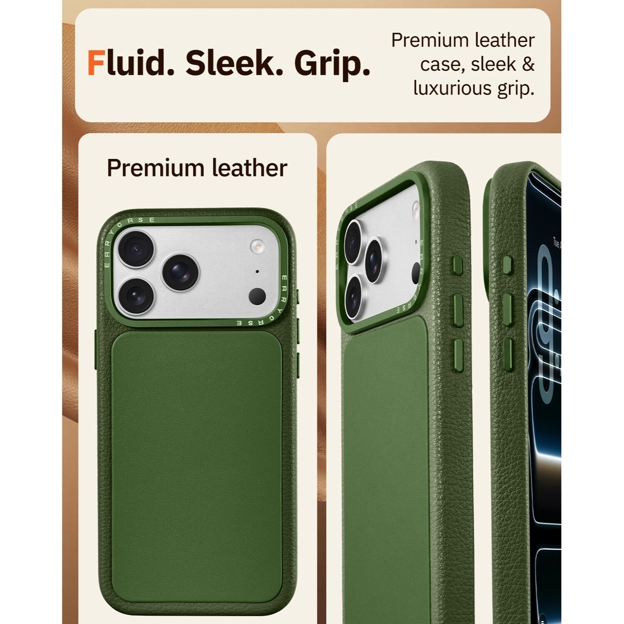 ◆iPhone 17Pro/17Pro Max◆ Leather Camera Control Cover Phone Case / レザー カメラ コントロール カバー スマホケース
