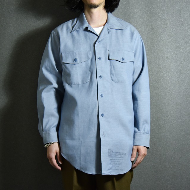 DEAD STOCK】US Army Open-collar Chambray Shirts アメリカ軍 