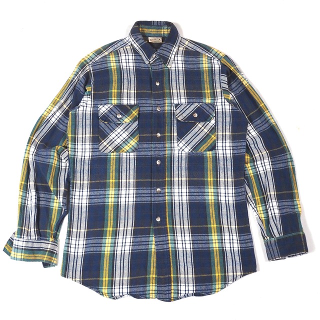 FIVE BROTHERS plaid heavy flannel shirt M-TALL/USA製 ファイブブラザーズ ヘビネル