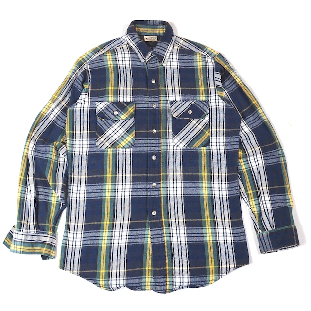FIVE BROTHERS plaid heavy flannel shirt M-TALL/USA製 ファイブブラザーズ ヘビネル