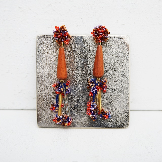 wood long earrings