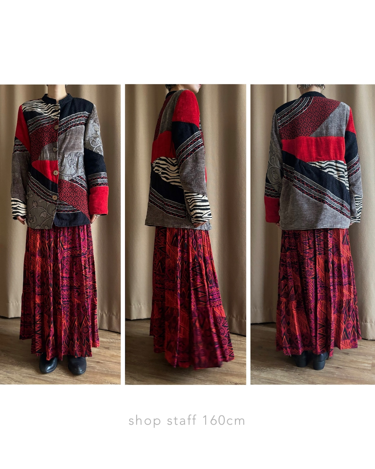 geometric mode patchwork jacket-5122-12