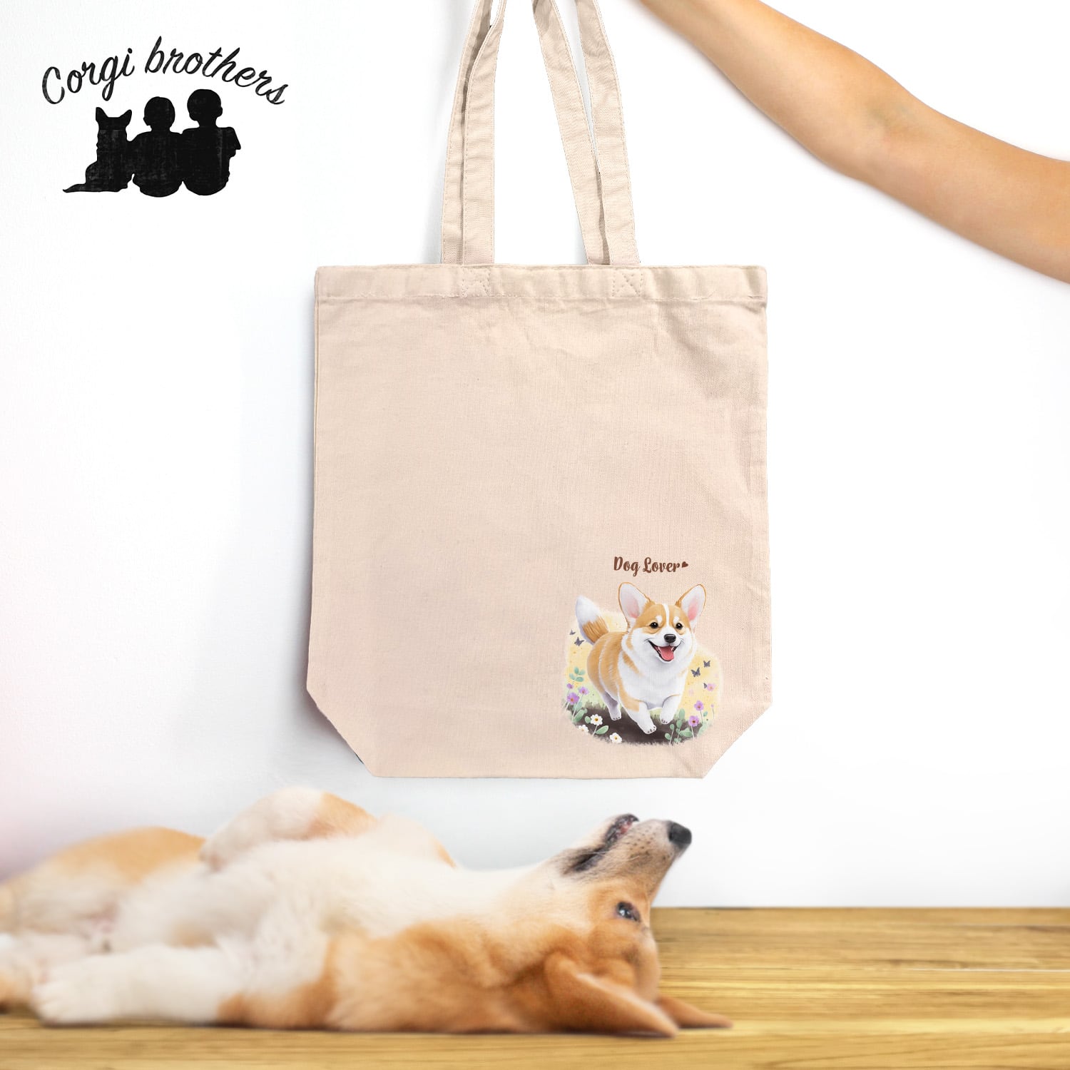 自然に囲まれた チワワ 】 キャンバス トートバッグ 犬 ペット うちの