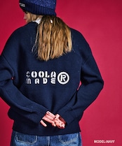COOLA MADE®エンブロイダリーCATニットTOPS (NAVY) CQ-47117
