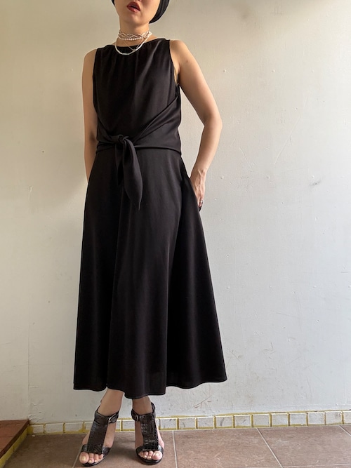 70s Vintage Sleeveless Design Dress