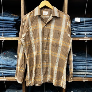 1960s ARROW BROWN/BLUE KING COTTON SHIRT