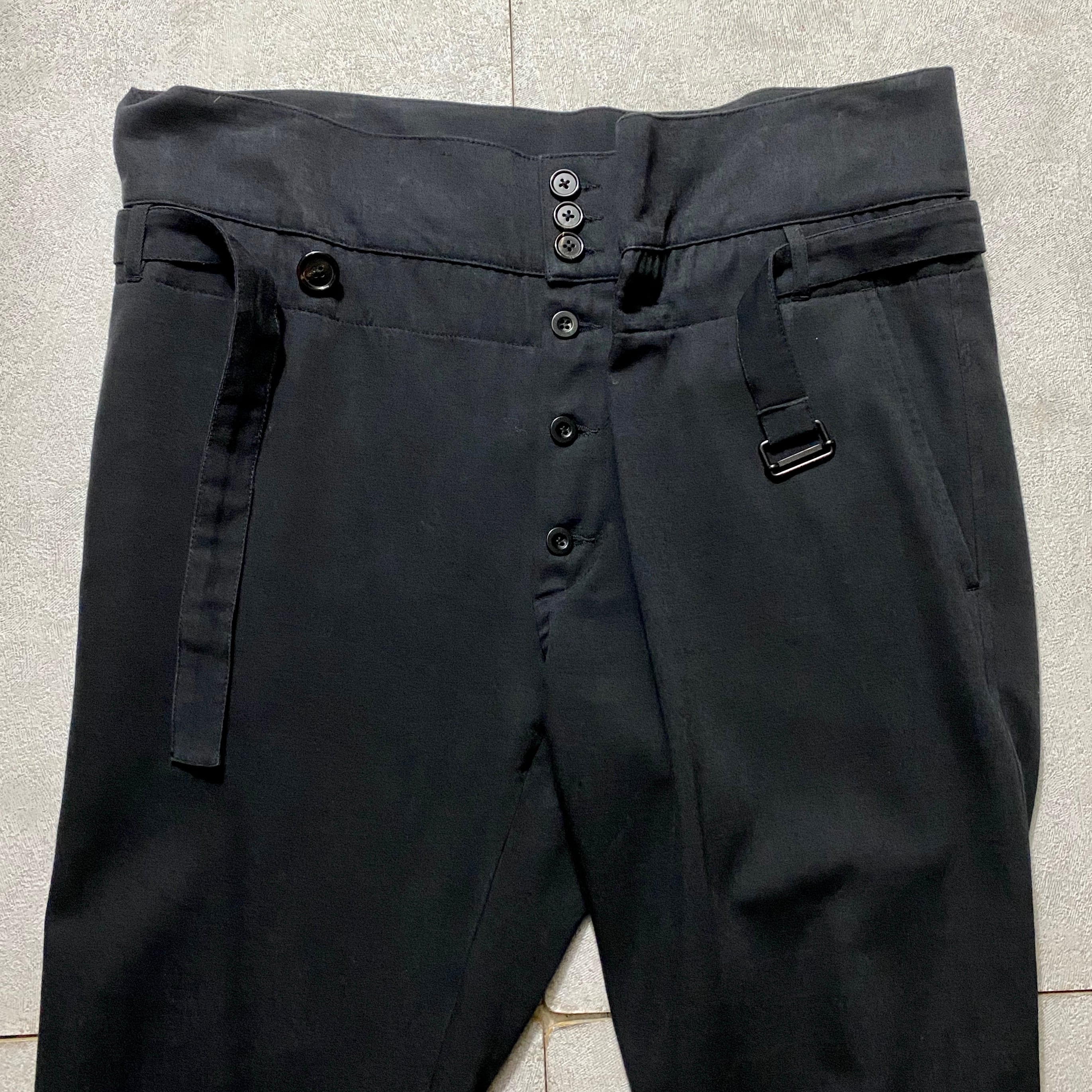 ANN DEMEULEMEESTER high-waist 2way black pants | NOIR ONLINE