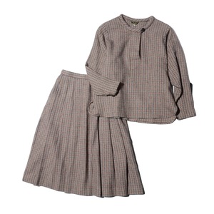 leilian     wool     Two-piece     blouse&skirt