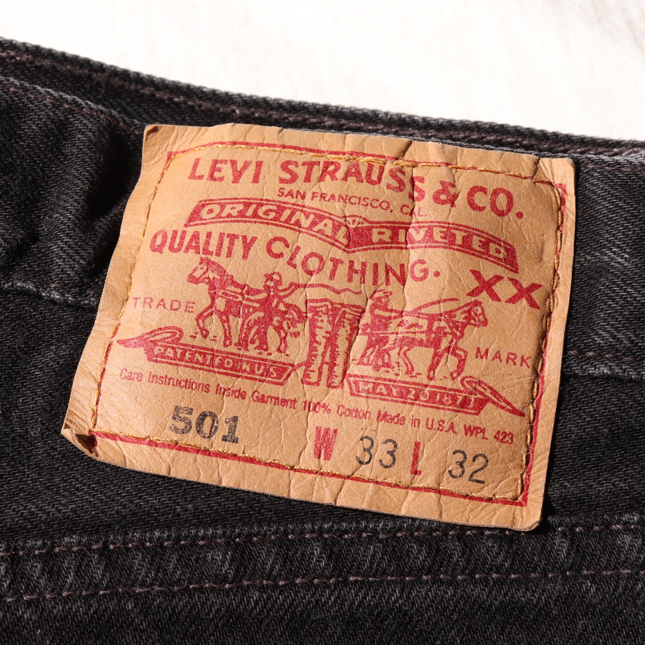 Mint 33×32 Levi’s 501 USA 99年 裾上げ済 サルファーブラック デニムパンツ リーバイス