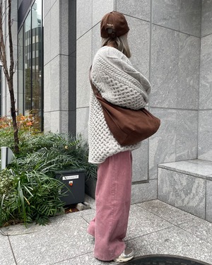 calm oversized chunky cable knit <grey>