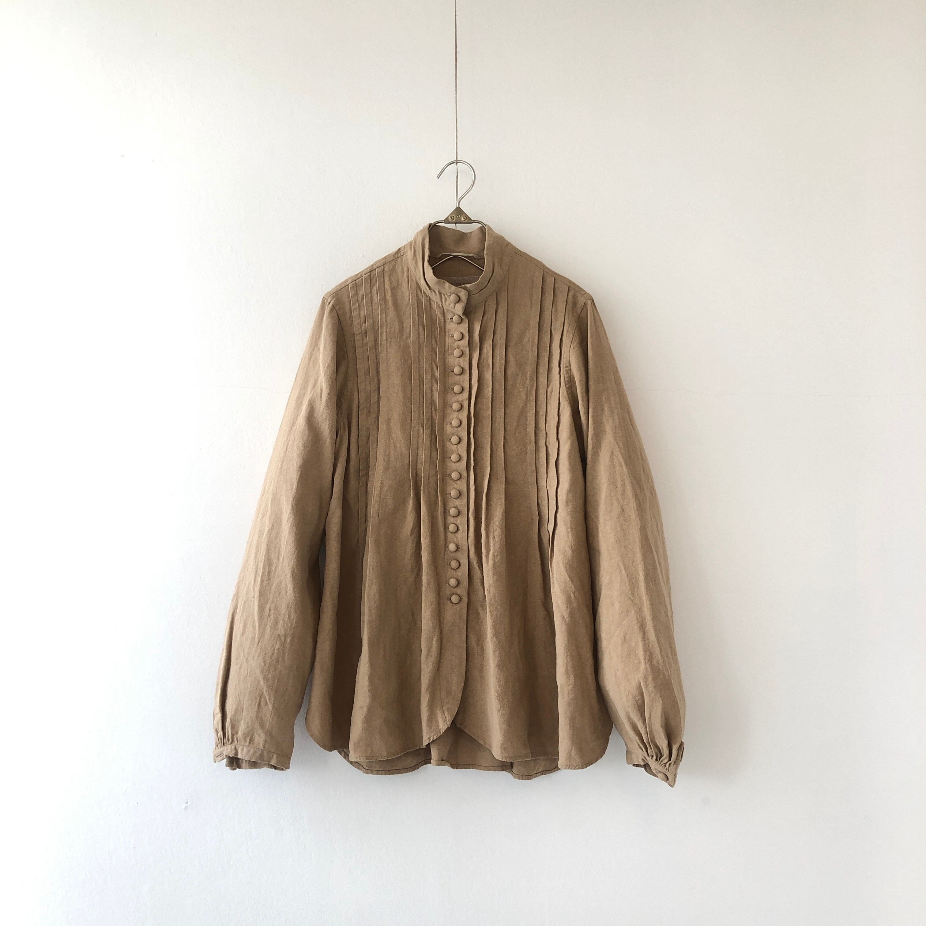 HALLELUJAH ハレルヤ プリーツシャツ 6.プリーツ シャツ col.Beige | リネン服とオーロラシューズ