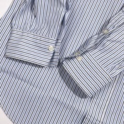 90s 00s Polo by Ralph Lauren ポロ ラルフローレン ESTATE ストライプ 長袖 ワイシャツ ドレスシャツ サイズ 42-84 /ブルー×ネイビー系 メンズ ビンテージ