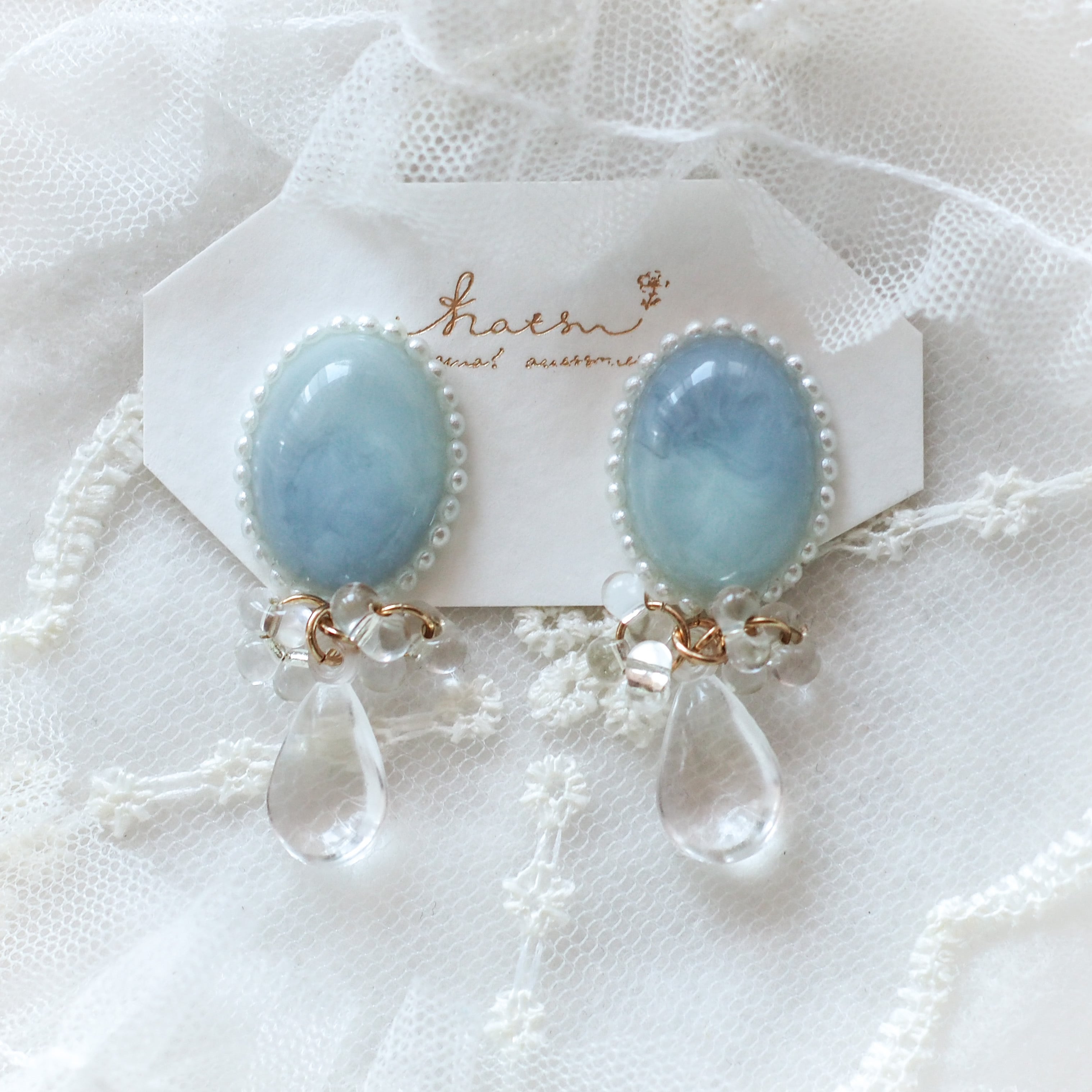 『 人魚姫の涙 』耳飾り