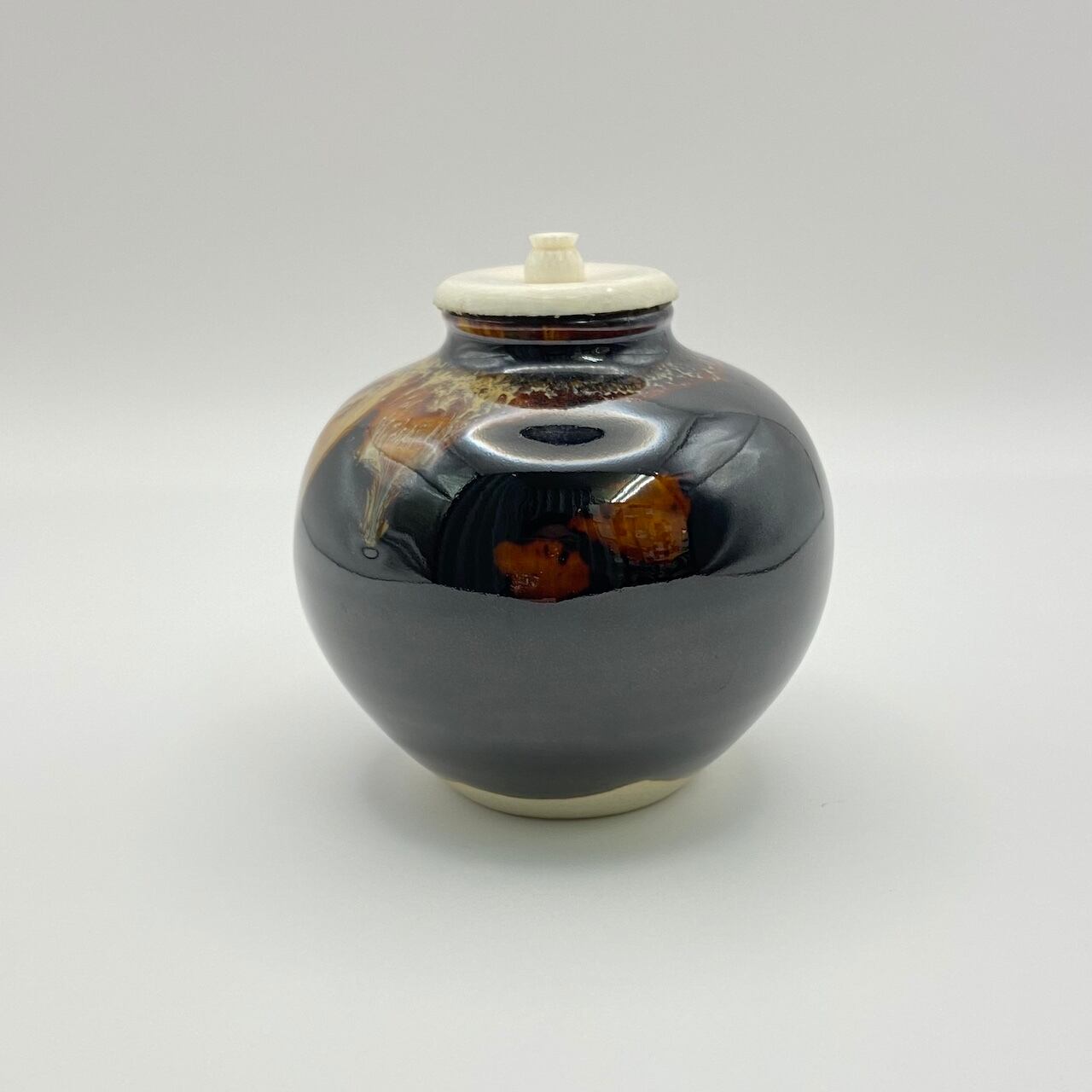 新古】文琳茶入 桶谷定一 共箱入 仕覆：花兎金襴 | 茶道具 錦玉堂