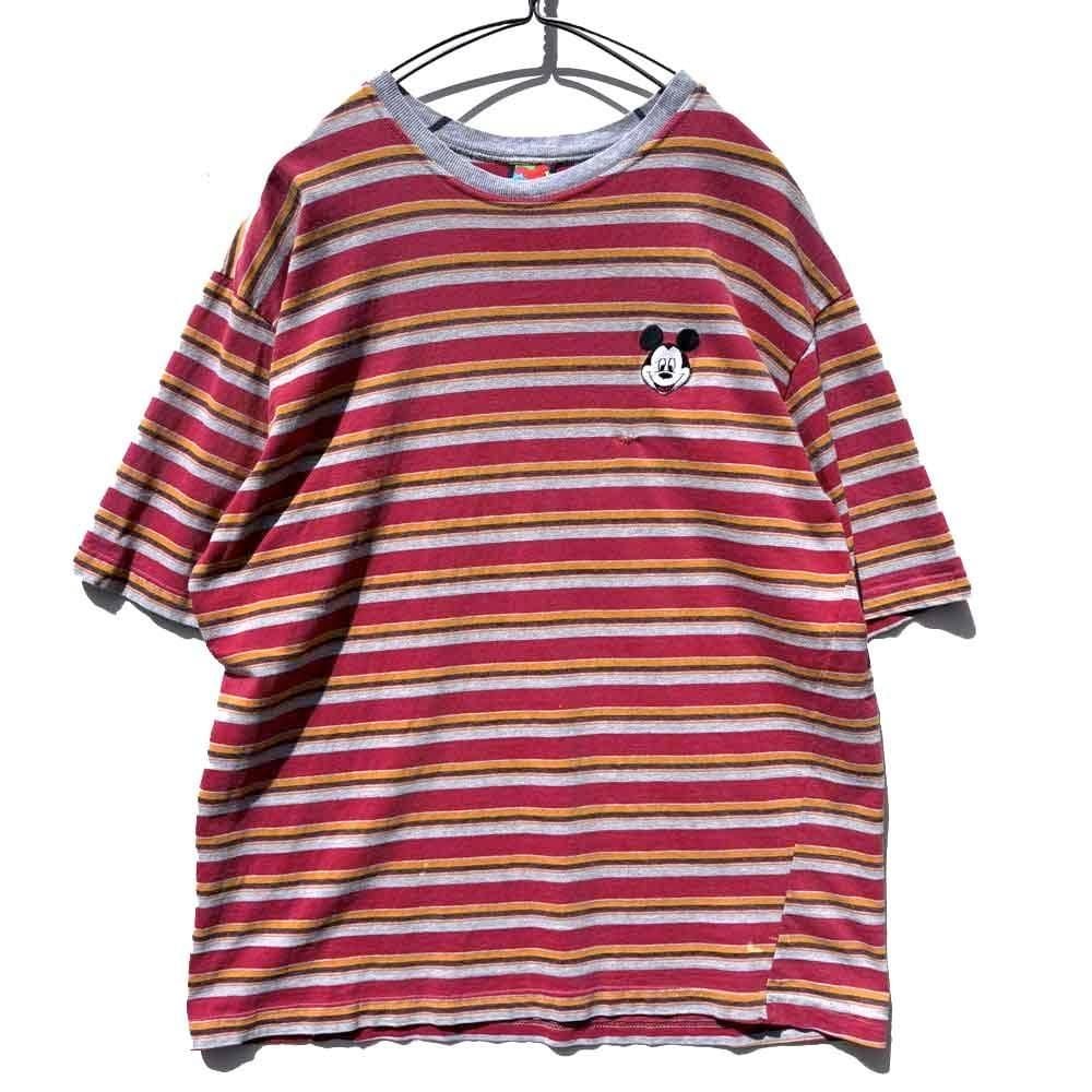 Disney】Vintage Multi-Border Mickey T-Shirt 【1990s-】 | beruf
