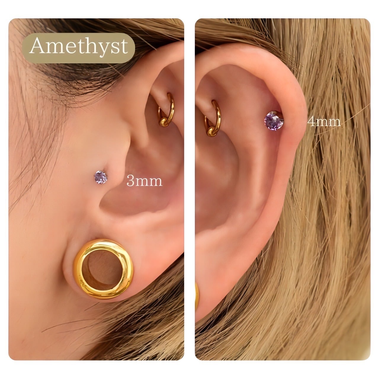 プッシュピアス ピアス 20G 18G 16G 14G 全8色 立爪 軟骨ピアス