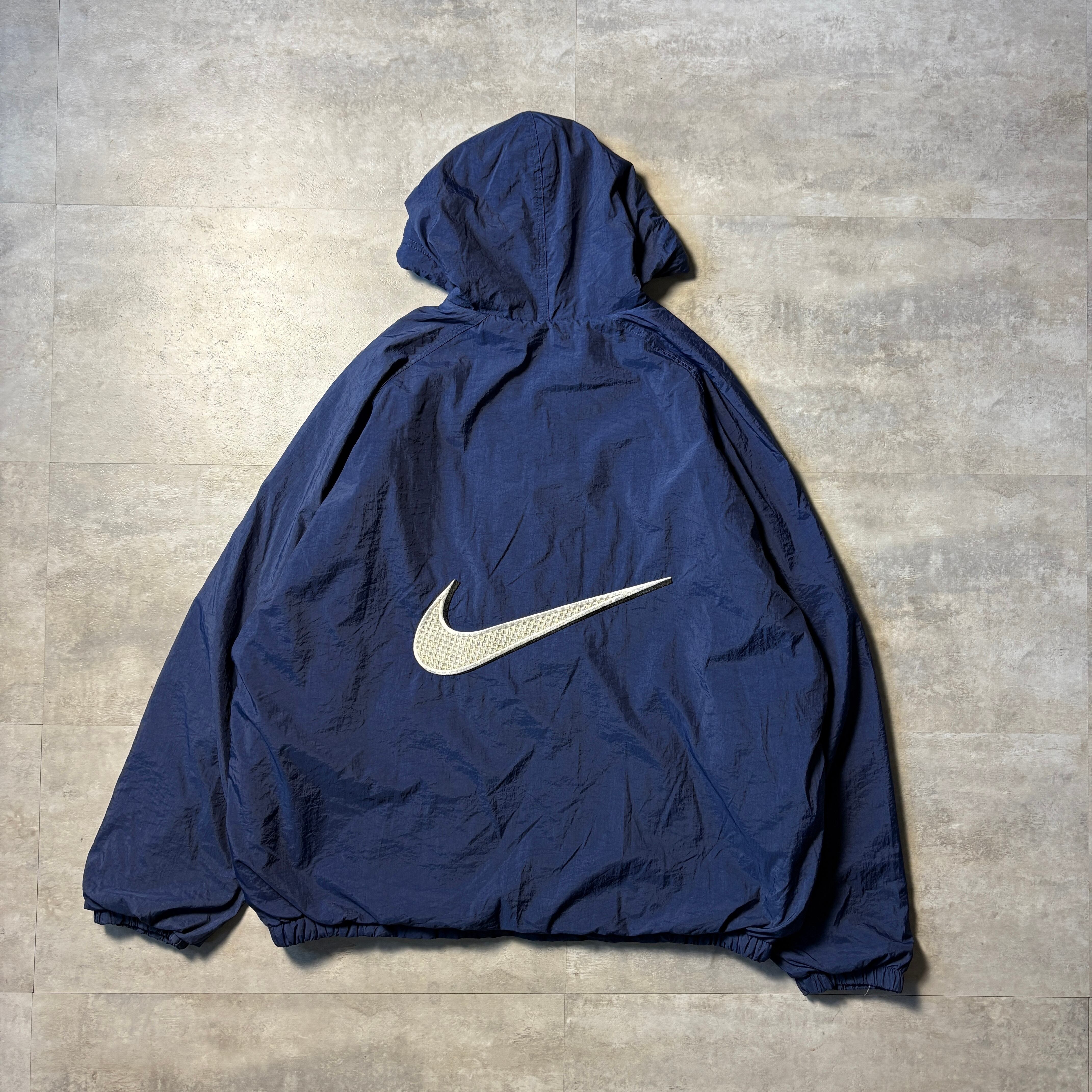 NIKE Nike ネイビー フード付きダウンジャケット ダウンジャケット 