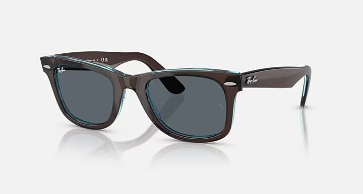【Ray-Ban】スクエアセルフレーム ブラウン・トランスペアレントブルー