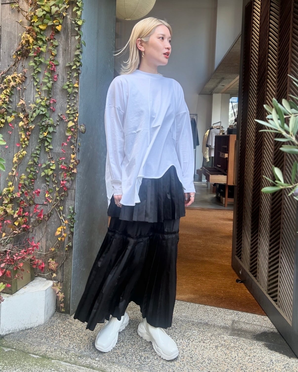 25SS】ENFOLD エンフォルド / PLEATS SKIRT / スカート | TRENT