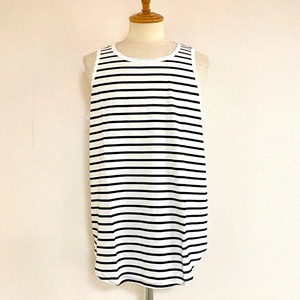 Long Length Tank Top(round model)　White / Black