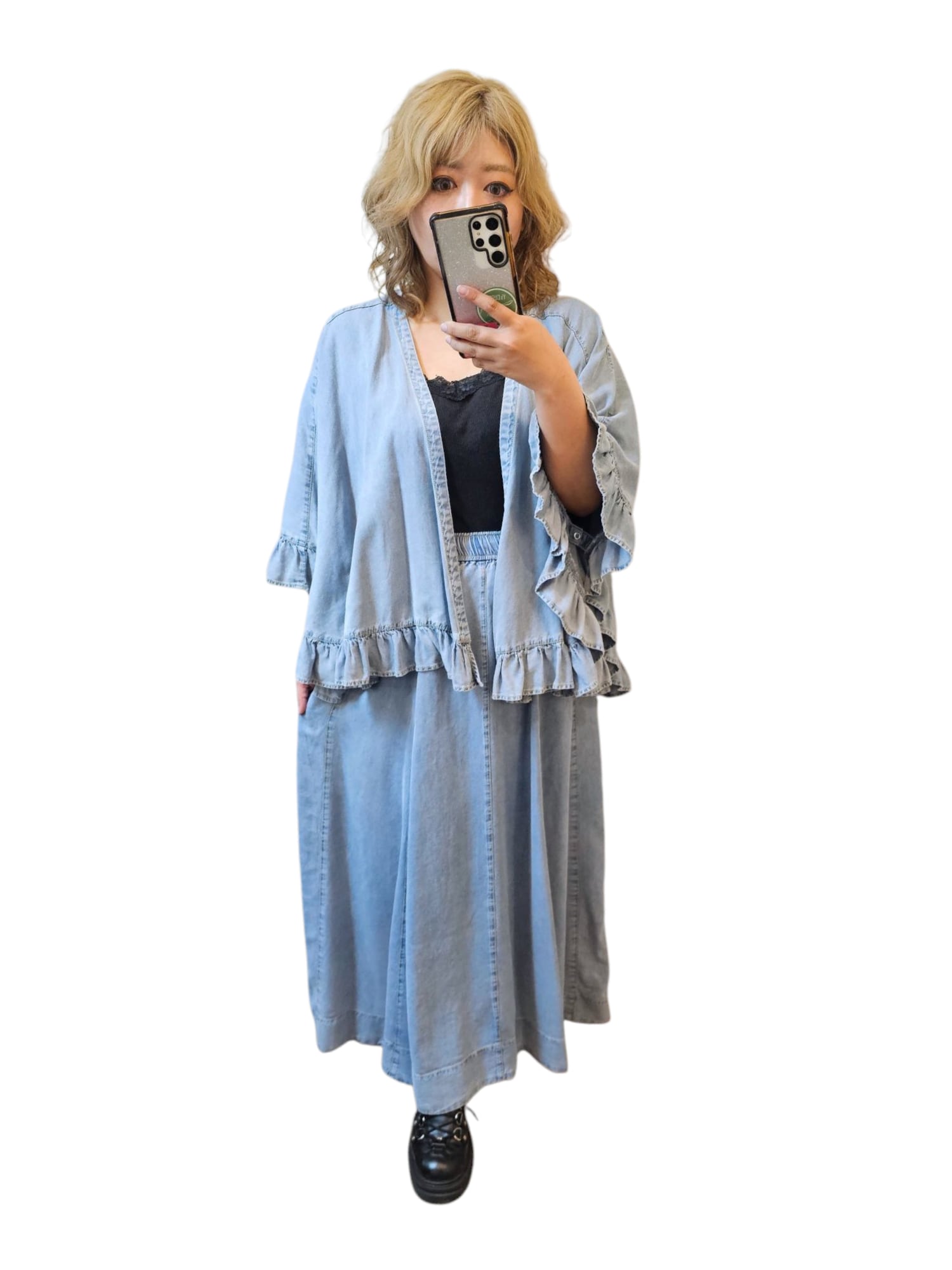 ayane アヤン】テンセルデニムフリルポンチョ | otwostore