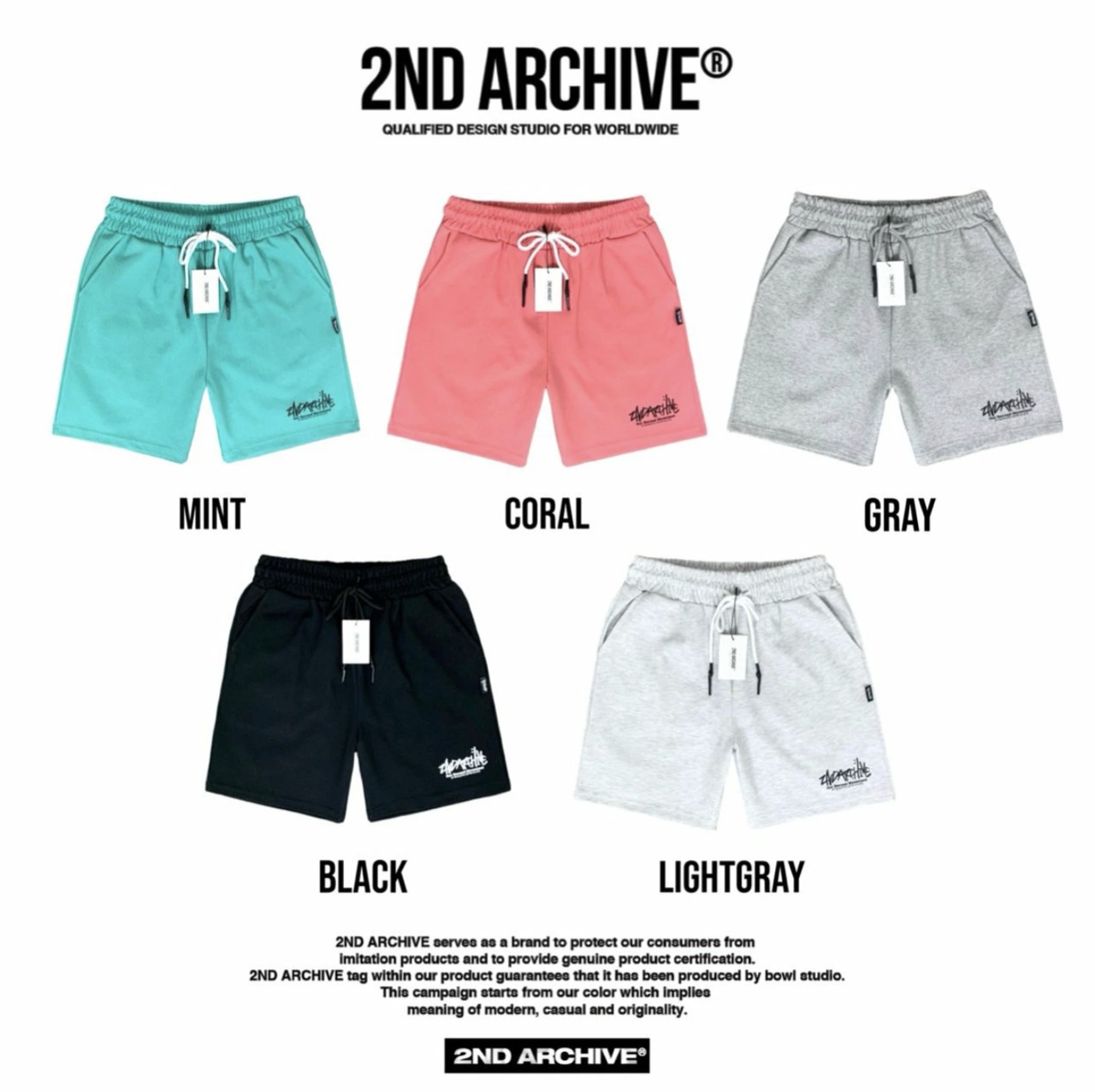 2ND026 2NDARCHIVE 短パン 韓国ファッション オーバーサイズ ユニセックス