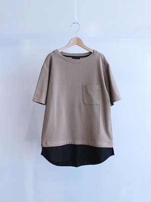 Garage.U.W REMAKE CUFFED BOAT NECK S/S BEIGE