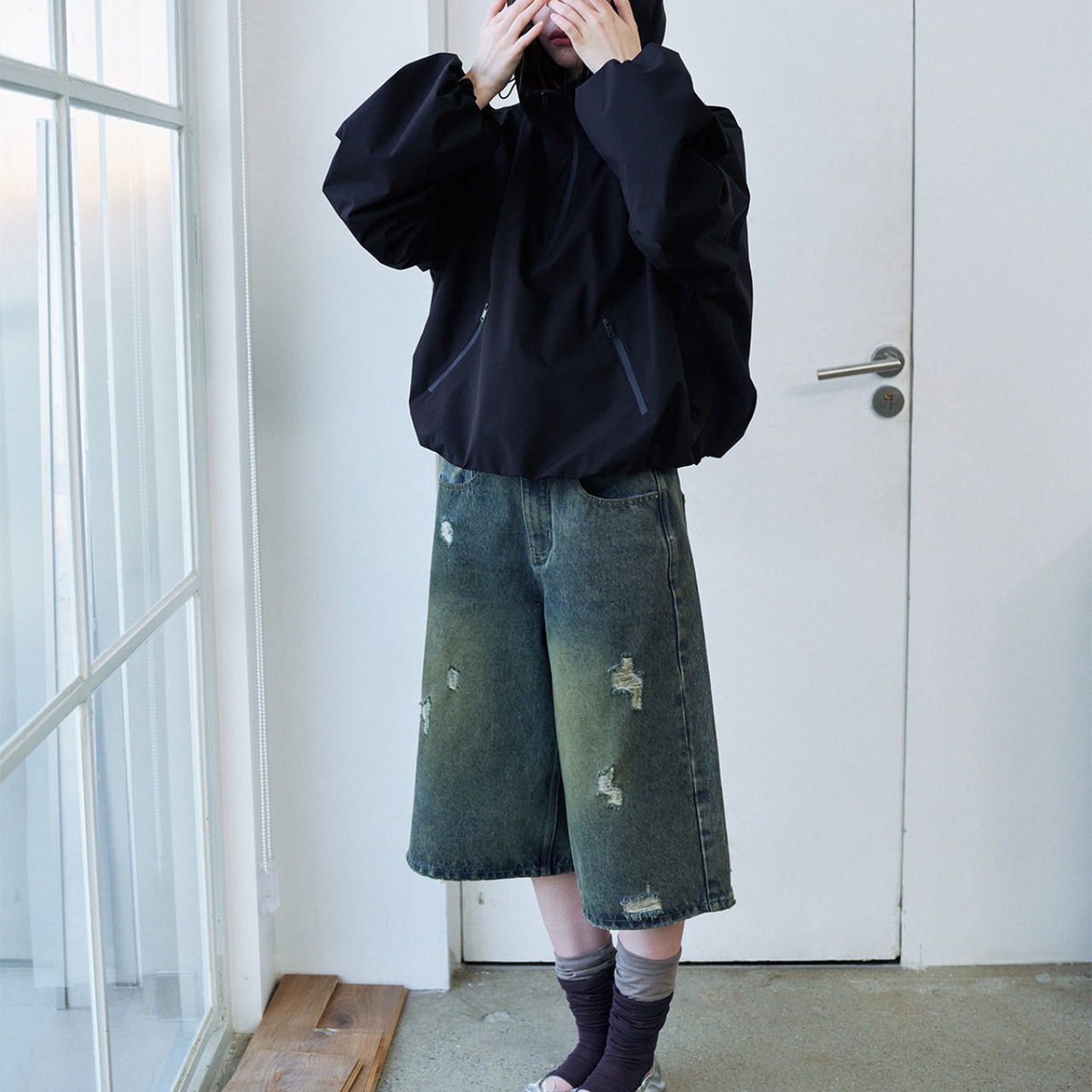 Half-Zip  Hooded Pullover 【3color】 T4504