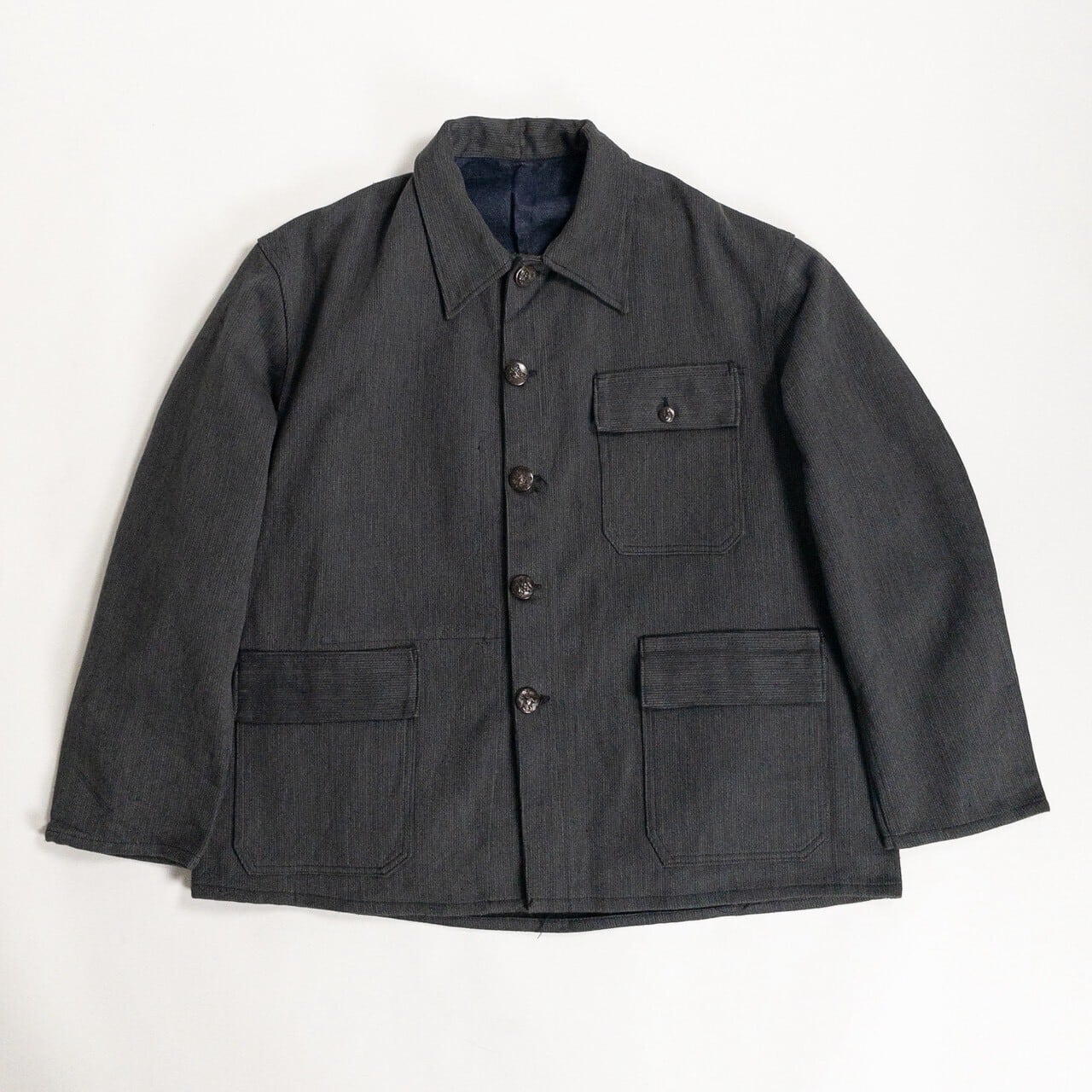 1960s "French Vintage" Gray Cotton Pique Hunting Jacket, Dead Stock