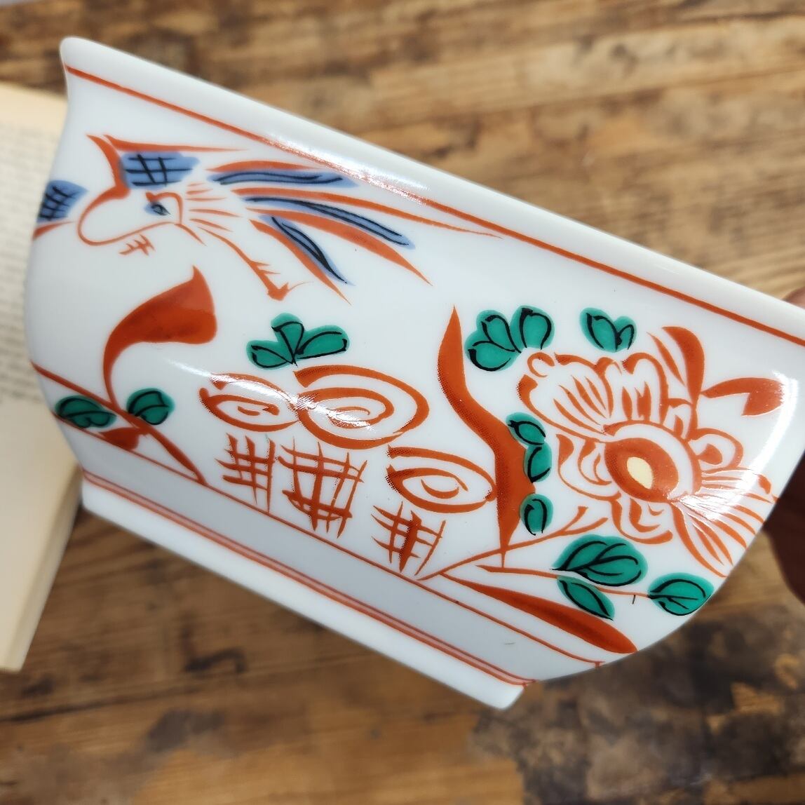 角鉢 赤絵 たち吉（橘吉） 昭和レトロ ヴィンテージ和食器 中鉢 1980