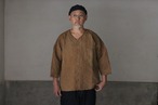 乘鞍印　綿麻ダボシャツ【柿渋染】