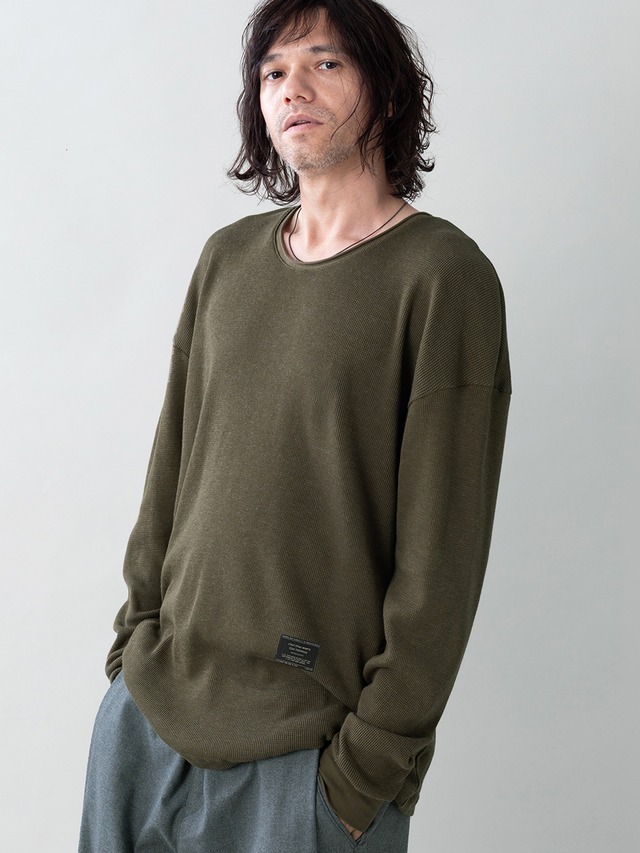 EGO TRIPPING (エゴトリッピング) WOOL THERMAL-TEE ウールサーマルロンT / OLIVE 666705-64