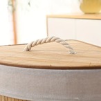 ランドリーバスケット　おしゃれ　フタ付き　洗濯カゴ　ゴミ箱　58リットル　58L　蓋付き　洗濯かご　収納バスケット　取っ手付き　ふた付き　大容量　バンブー　竹製