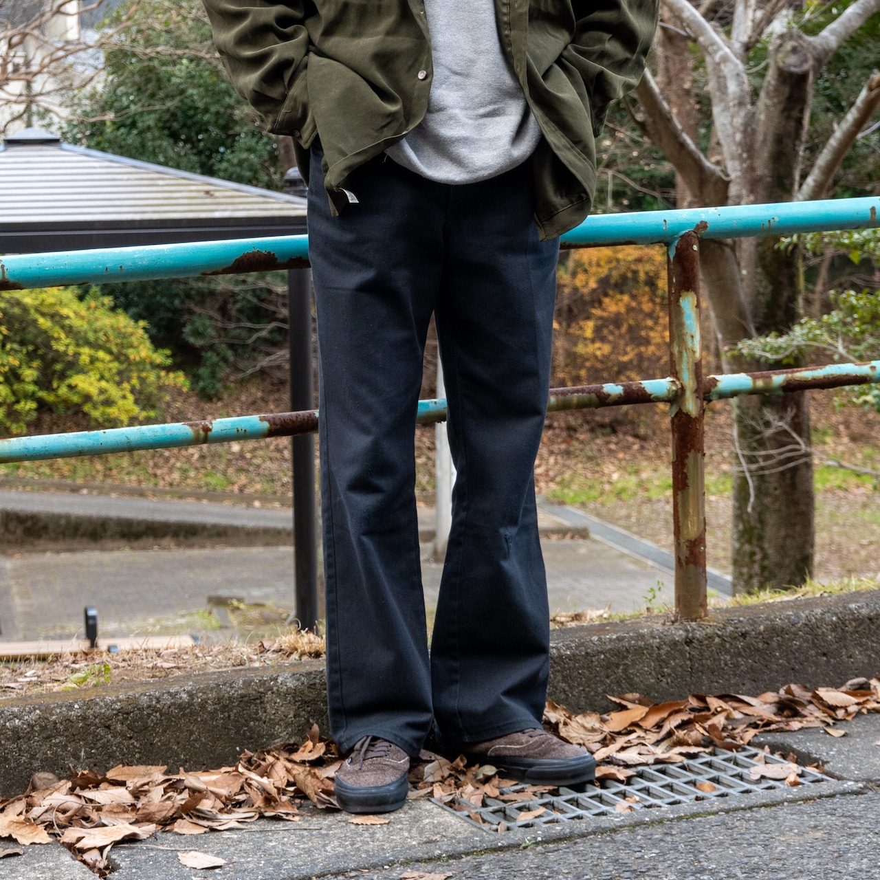 1970’s Dickies flare pants black