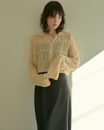 DU240523 mesh knit cardigan shirt【残り僅か】
