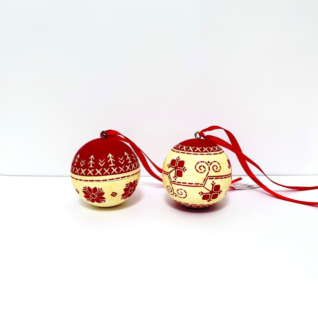 ロシア クリスマスボール オーナメント２個セット