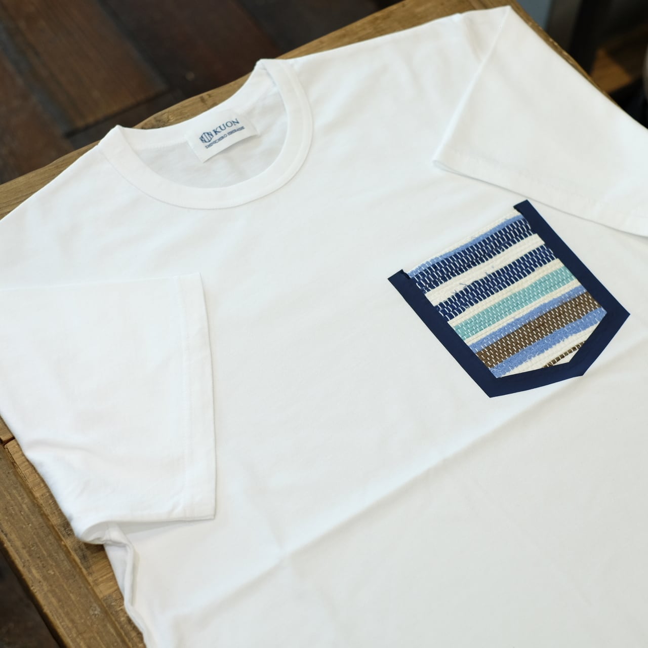 KUON（クオン）　裂織りポケットTシャツ　ホワイト | CIRCLE online shop サークル オンラインショップ powered by  BASE