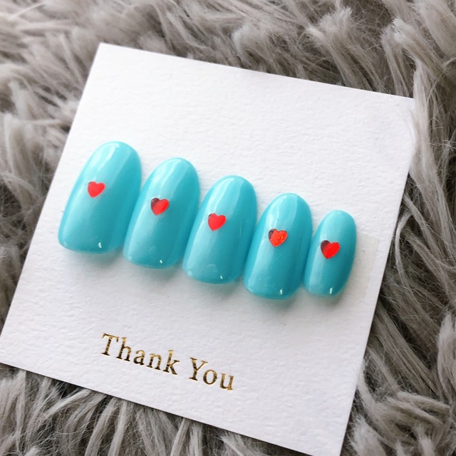 No 5 韓国ネイル Miumiu Tiffany ティファニー ハートネイル オルチャンネイル ネイルチップ 韓国ネイルチップ専門店 하나네일