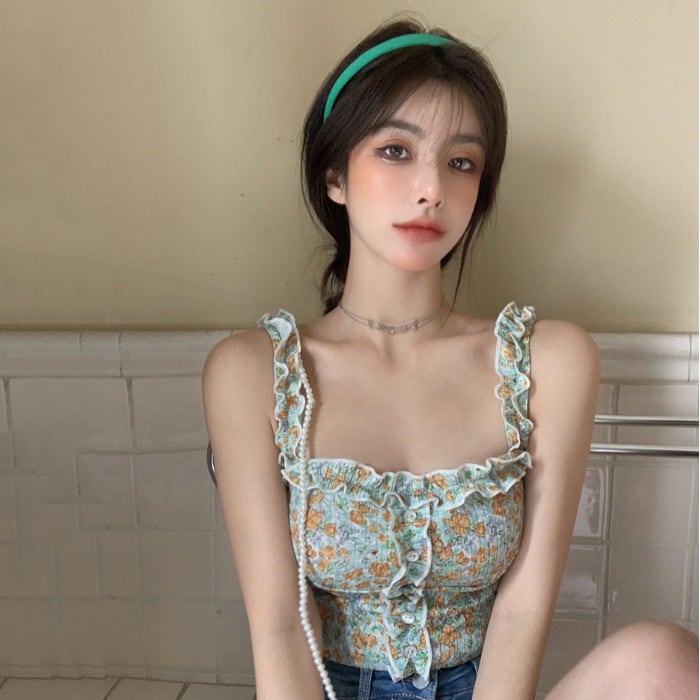 サマースタイルスタンダードフローラルトップス ショートレディース レトロ 夏物 花柄 ピュア ドラファッションホール28137924925