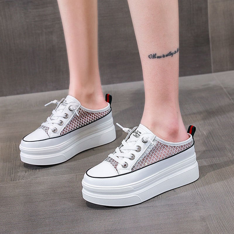 初回送料無料厚底靴ハーフスリッパ包頭スリッパラインストーンレレディースシューズ