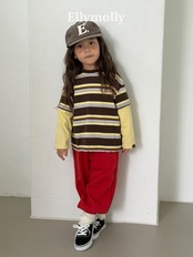 韓国子供服 / 26Autumn / ELLY MOLLY / キャンパス配色Tシャツ / 秋服 *5~19*