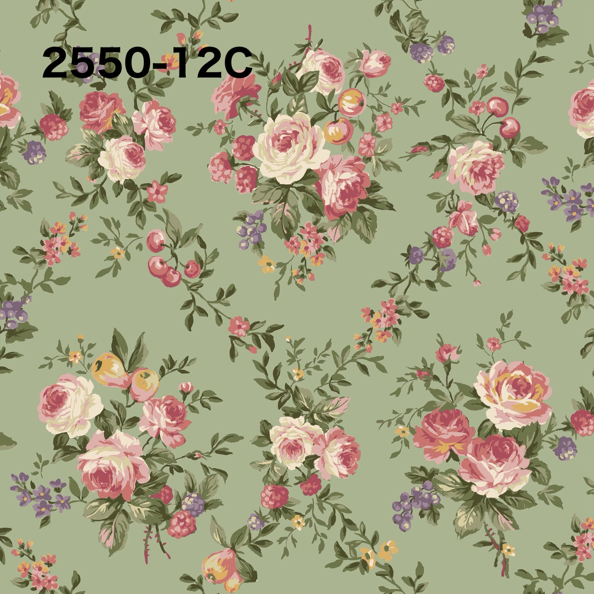 グリーン系 | 薔薇柄＊生地 Roses map