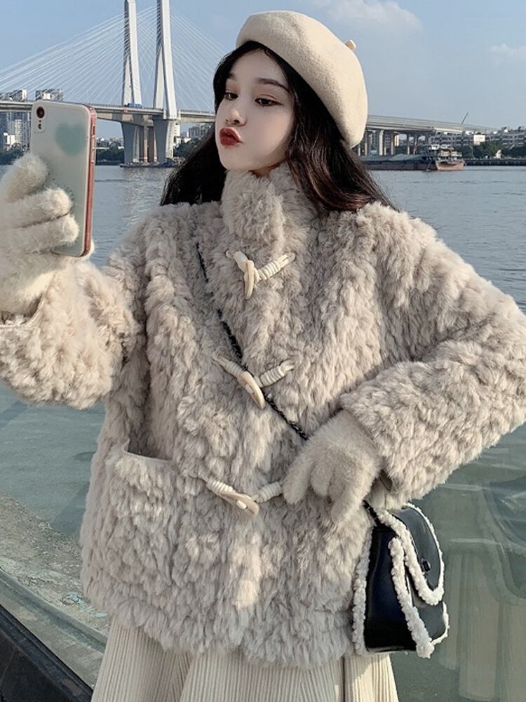 バックルジャケット オータムウィンタースタイルルーズトップス 秋物 冬物 試着室45524876476