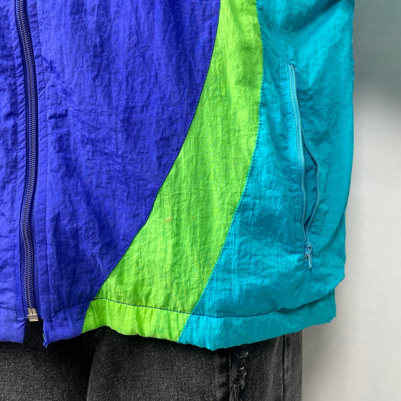 90年代 NIKE ナイキ 銀タグ ワンポイントロゴ刺繍 切替デザイン 