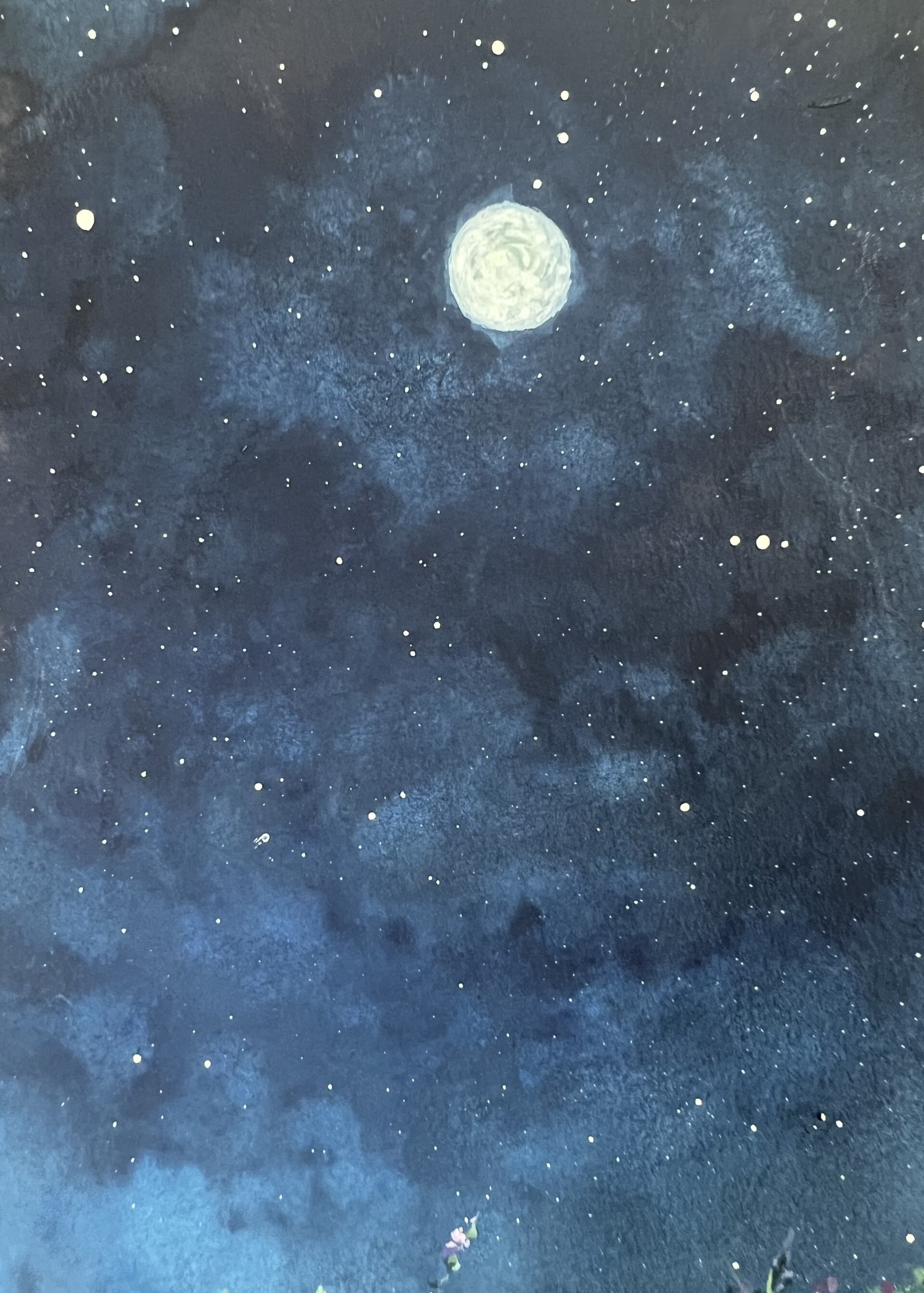 シリーズ 夜空と花（原画） | 水彩画fitiilokamei