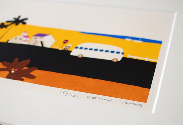 版画 「バスがきた」 ※著者直筆サイン入り | 五味太郎 アネックス