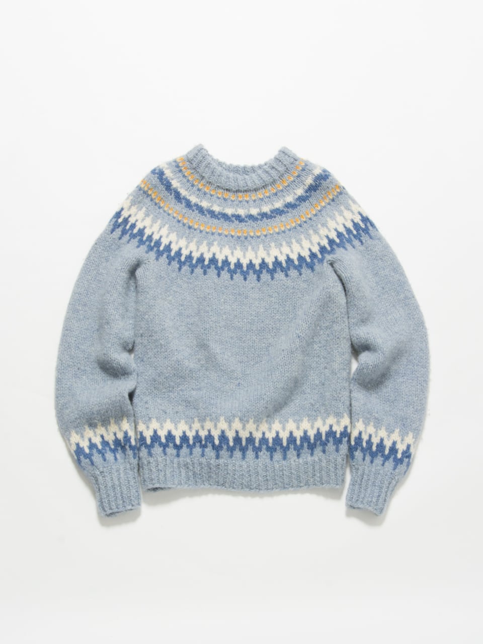 【Made in Scotland】Shetland wool nordic sweater(スコットランド製シェットランドウールノルディック柄 ハンドニット)1c